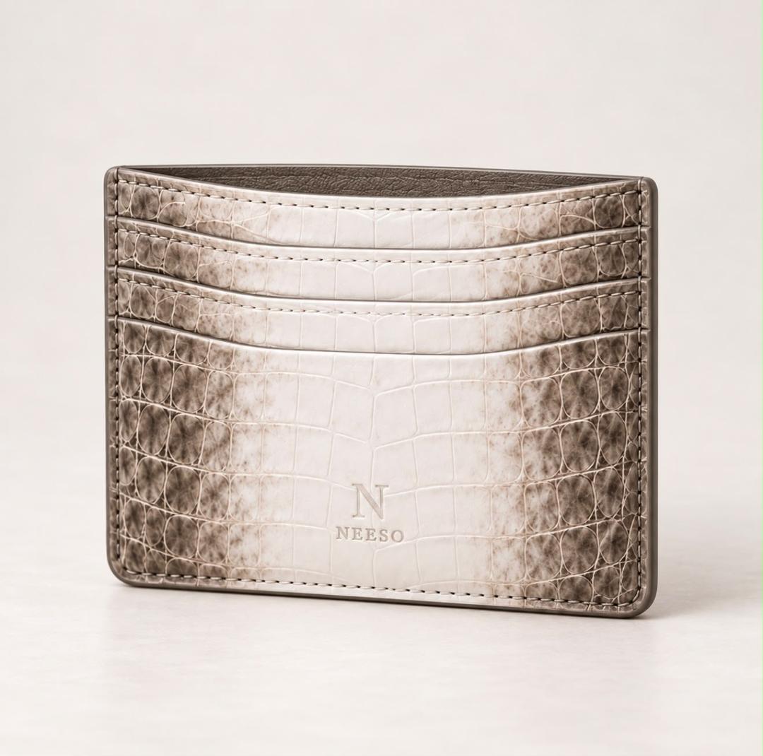 Matching NEESO crocodile cardholder